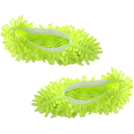 Lot de 6 chaussons à franges antidérapants en microfibre pour nettoyage domestique – Chaussons multifonctions avec bande élastique, adaptés aux hommes et femmes (1/4)
