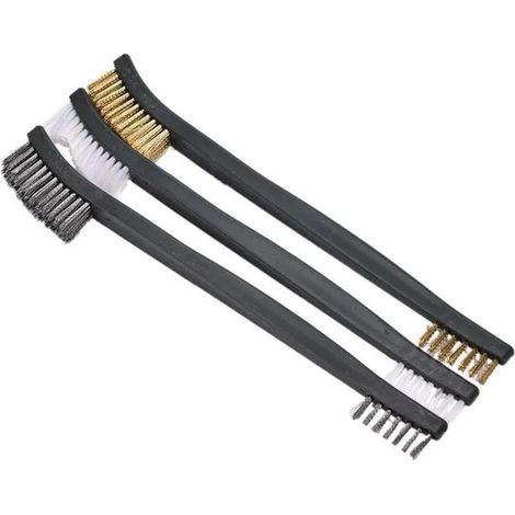 Brosse À Fils - Laiton Nylon Acier Inoxydable - Pour Polissage Meulage Nettoyage Gazinière - Set De 3 Pièces - 17,5 Cm (1/5)
