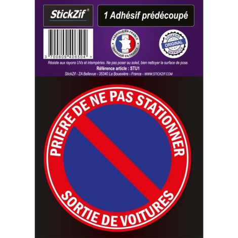 ADHESIF PRE DECOUPE PRIERE DE NE PAS STATIONNER X1 Ø 19,2 CM