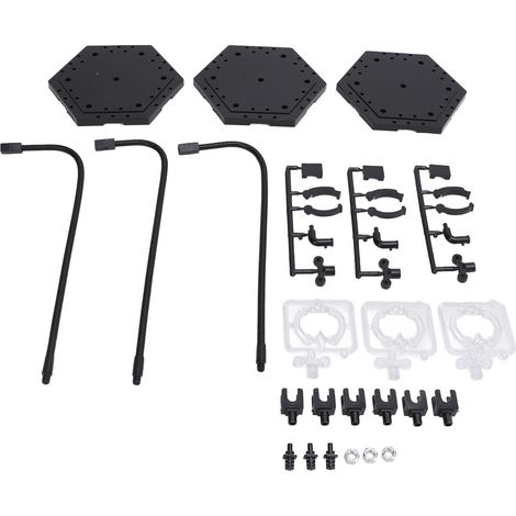 Lot de 3 supports pour figurines articulées en ABS et acier inoxydable, flexibles, pour figurines de 15 cm (6 pouces), noirs. (1/5)