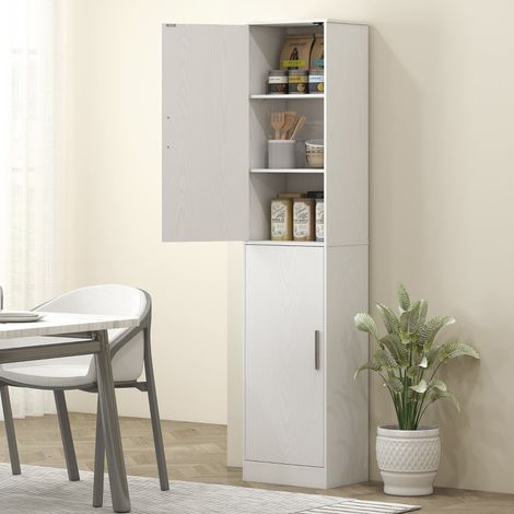 REDOM Colonne de salle de bain 35x40x180cm 2 portes Rangement fermé bois blanc (1/5)