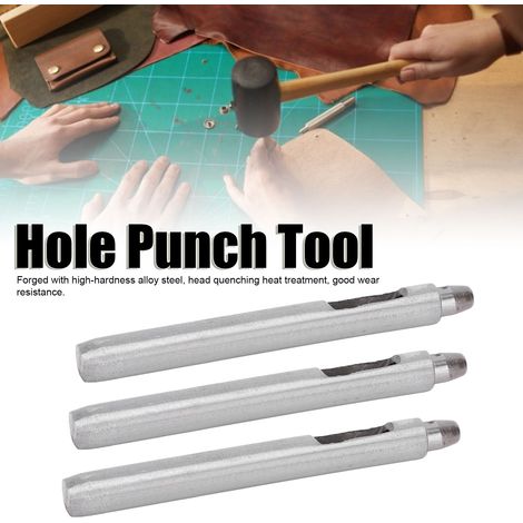 3 emporte-pièces de 2 à 5,5 mm, emporte-pièces ronds à bout droit, emporte-pièces tout acier, outil de bricolage pour le travail du cuir, 5,5 mm (1/4)