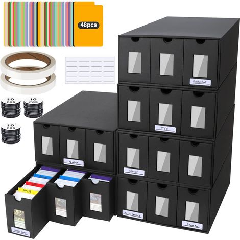 18 000+ Boîte de Rangement pour Cartes à Collectionner, Boîte à Cartes pour Cartes MTG Commander, MTG Deck Box avec 48 Séparateurs, Boîte à Cartes pour Cartes TCG, PTCG, MTG, Sports (1/5)