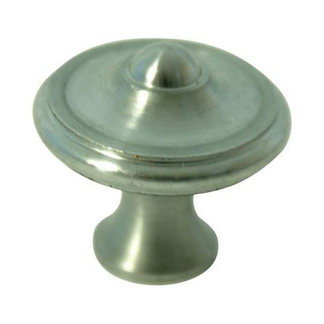Bouton rond rustique � 34 mm acier finition fer poli