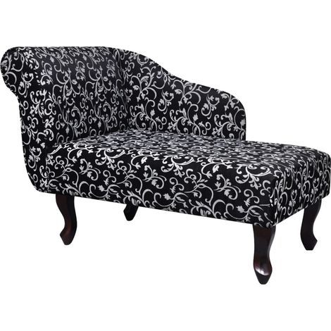 Méridienne chaise longue pour intérieur en tissu noir et blanc DEC026203