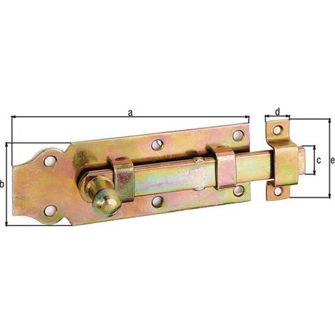 GAH Alberts Türriegel L.120mm B.44mm STA galv. gelb verz. ger. - 115395 (1/4)
