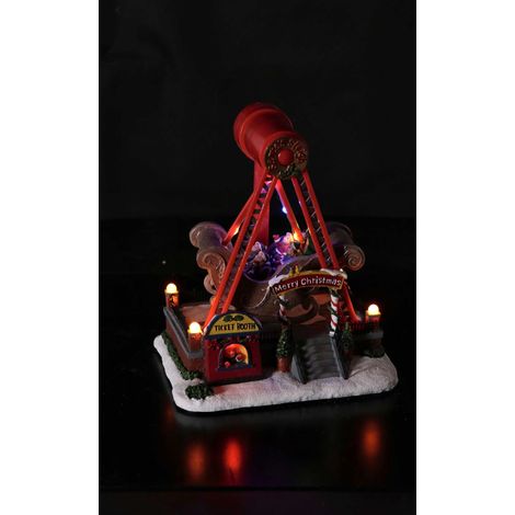 Regalo Italiano Giostra Natale con 13 Led 23 x 19 Cm H 24 Cm Multicolor