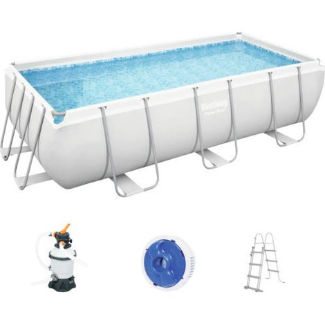 [NEUWERTIG] B-Ware Bestway Aufstellpool Framepool Gartenpool 404x201x100cm grau inkl Filter Leiter (1/2)