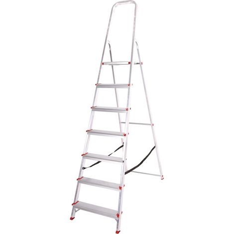 Échelle en aluminium Brixo Step Up Domo GR7 – 7 marches, hauteur 165 cm
