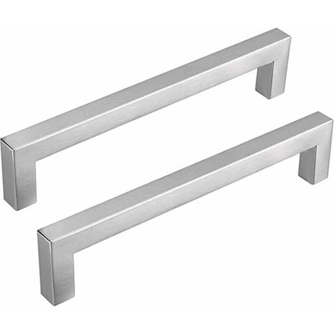 ZVD Lot de 2 Poignee de Meuble Cuisine Entraxe 128mm Poignées Meuble Cuisine Inox Poignée Cuisine Argenté Poignées Placard Cuisine Nickel Brossé en Acier Inoxydable (1/4)