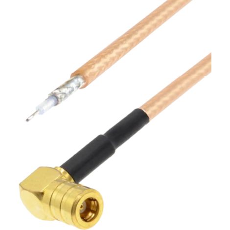 Cavo di collegamento angolato SMB per saldatura RG316, 25 cm.