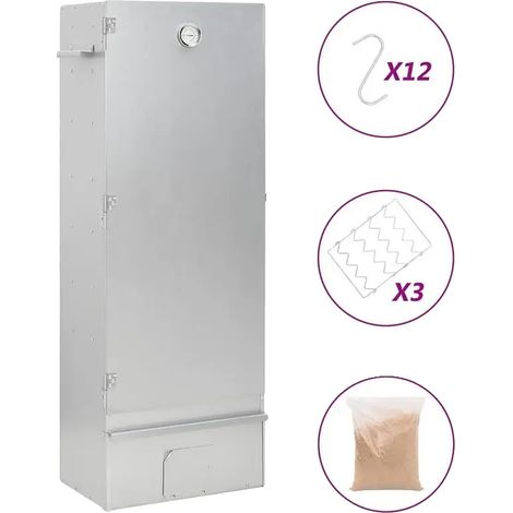 Fumeur, Construction en Acier Inoxydable, Design Vertical, Argent (1/2)