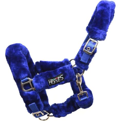 Shetland 0, Rosso: Cavezza in nylon con morbido pelo sintetico Horses linea Soft Fluffi Mini