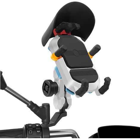 Support de téléphone pour moto, étanche, antivol, Rotation à 360 °, rétroviseur de moto pour 3.5 à 6.5 pouces. (1/5)