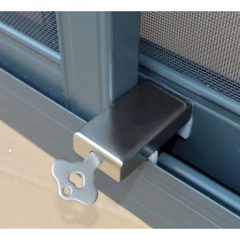 Stopper de porte coulissante - Verrou de sécurité pour fenêtre coulissante, loquet anti-effraction, fixation de châssis, butée de vitrage, accessoire de quincaillerie (1/4)