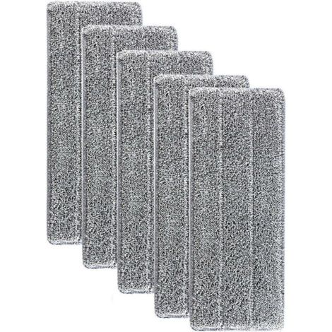 Serpillères en microfibre pour balai lave-sol – Lot de 5 tampons réutilisables – Taille 33x12mm – Nettoyage efficace sur sols lisses (1/5)