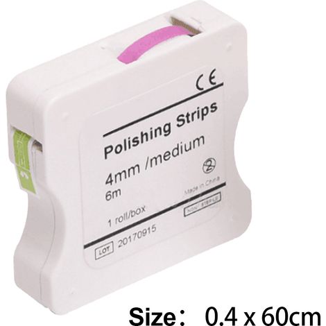 Bandes De Polissage Dentaire - Résine Souple 4 mm - Grain Fin Bleu 30 μm Et Moyen Rose 50 μm - 6 m Par Bande - 1 Boîte (1/5)