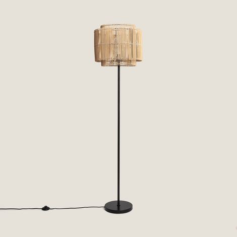 Lampadaire Métal et Bambou Ayana Naturel (1/5)