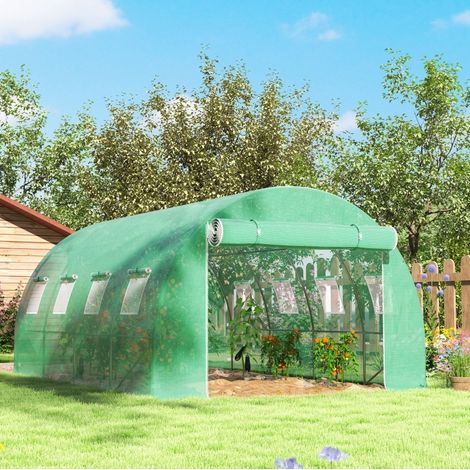 Bâche de serre de remplacement 400x300x200 cm en polyéthylène vert, UV, pour jardin FloraGrace (1/5)
