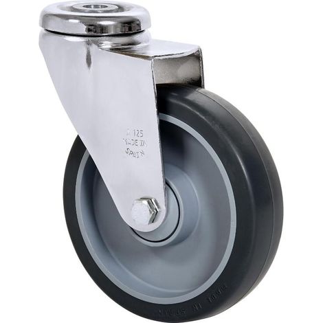 rueda giratora agujero m12 20a150cp-pgaisb goma gris eje bolas (1/2)