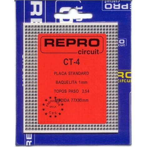 Placa Baquelita Topos Paso 2,54mm 77X90mm