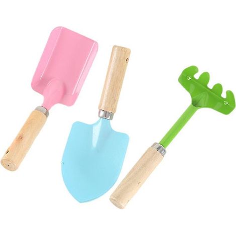 3-teiliges Set Gartenwerkzeuge aus Holz