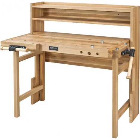 Ramia - Etabli de bois Junior (hêtre stratifié haute qualité) 1000x630x620-770 mm - FOLDING (1/5)