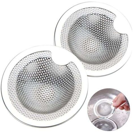 2PCS Filtre à Évier en Acier Inoxydable - Filtre Evier Cuisine - Filtre de Vidange INOX - Crépine d'Évier - Grille Evier Cuisine - Pour Evier de Cuisine, Salle de Bain, Lavabo, Baignoires (1/5)