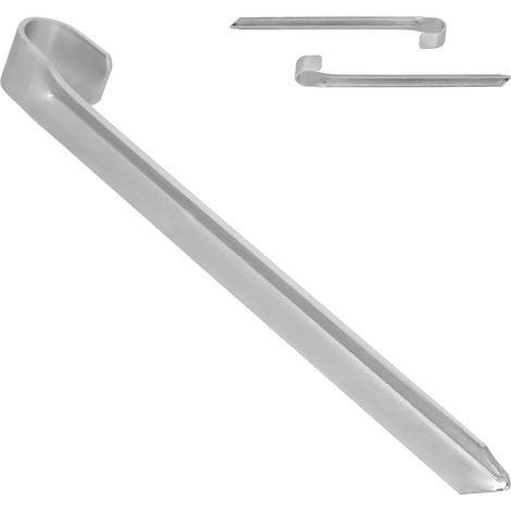 KOTARBAU® Lot de 2 Ancrage au Sol - Acier Galvanisé - 430 mm - Argent - Piquet Ancrage - Piquet de Fixation - Piquets de Tente - Fixation Trampoline au Sol (1/5)