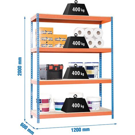Simonrack Ecoforte 1206-4 Regalsystem blau und orange robust