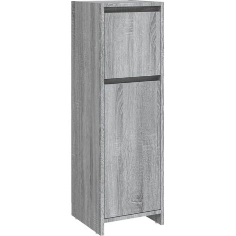 Armadio da bagno compatto 30 x 30 x 95 cm con ampio spazio di archiviazione design elegante in legno ingegnerizzato grigio 020048186