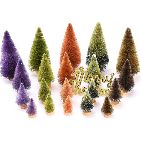 Kit de 21 sapins de Noël artificiels en bois de sisal (1/5)