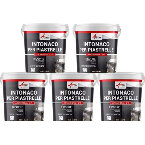 Intonaco per piastrelle del bagno e cucina, su pavimento e pareti - ARCAMINERAL - 5x 20 kg Cacao - ARCANE INDUSTRIES