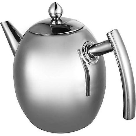 Théière 1for grande capacité avec filtre - Anti-fuite - Couvercle avec soupape vapeur - Acier inoxydable - Pour la maison et l'hôtel - 1 L (1/5)