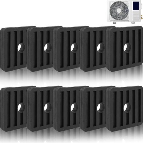 10PCS 50x50x10mm Support Anti Chocs Support Anti Dérapant En Caoutchouc Pour Climatiseur Coussin De Choc Pour Climatisation Pieds Anti Vibrations Pour Climatisation Pour Condenseur De Climatiseur Spli (1/5)