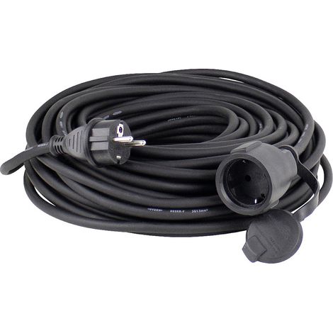 AS Schwabe 60305 Strom Verlängerungskabel Schwarz 5.00 m H05RR-F 3G 1,5 mm²