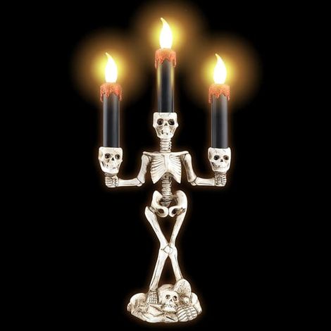 Chandelier d'Halloween à 3 bougies, support de chandelier d'Halloween avec guirlande lumineuse (1/5)
