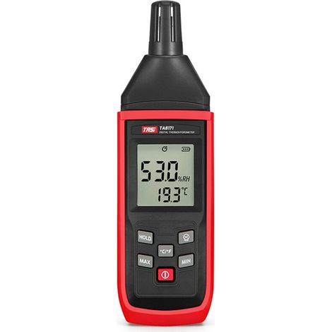 Testeur de température et d'humidité portable Thermo-hygromètre Testeur de mesure de température et d'humidité -10℃50℃ 5 % HR 98 % HR avec rétroéclairage LCD℃/℉ Conversion (rouge) (1/5)