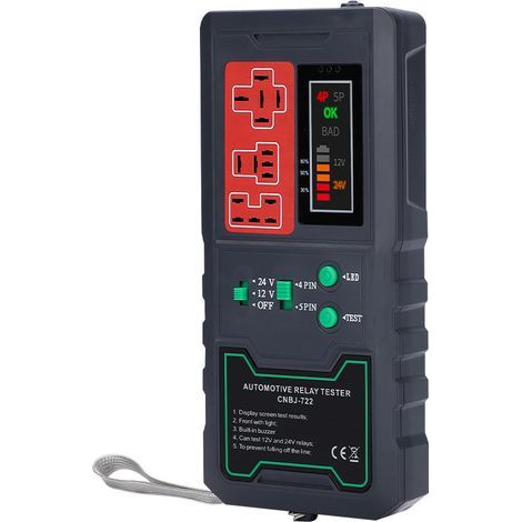 Kfz-Relaisprüfer, US-Stecker 100 V auf 240 V, EU-Stecker 125 V auf 250 V, für die Wartung von Autos und Motorrädern (1/5)
