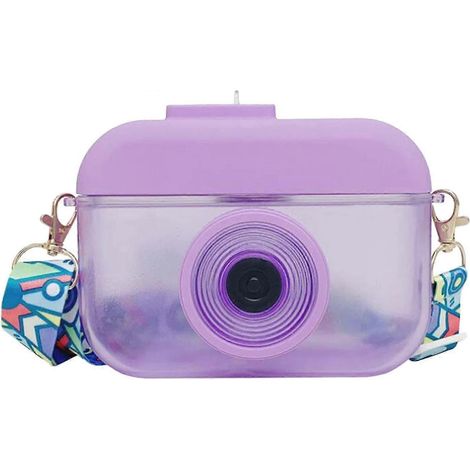 Gobelet à paille en plastique avec dragonne, 400 ml, violet, 1 pièce. Idéal pour les étudiants, les appareils photo et les voyages. Sac hermétique pour ranger vêtements et accessoires. (1/5)