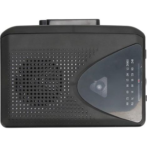 Lettore di cassette portatile, radio stereo AM/FM con altoparlante nitido, jack per cuffie da 3,5 mm, funziona con 2 batterie AA. (1/5)