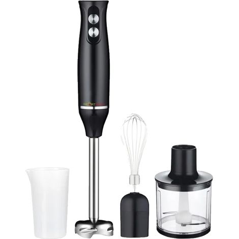 Mixeur plongeant, Robot culinaire multi-usages, Arbre détachable, Noir 500W 4 en 1 (1/2)
