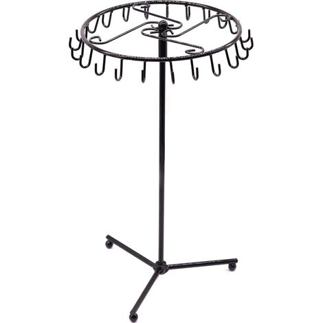 porte-bijoux, porte-bijoux, porte-chaîne, tournable, 23 crochets, porte-chaîne amovible, colliers, porte-chaîne, arbre de bijoux pour chaînes et bracelets, bagues et boucles d'oreilles, noir (1/5)