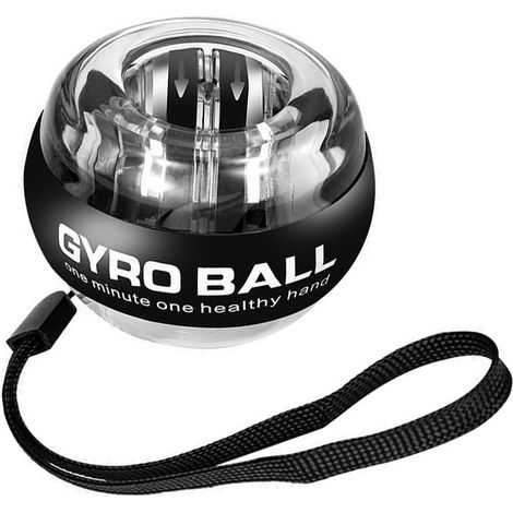 Boule d'entraînement pour poignet auto-démarrage, réduction du stress, renforcement musculaire, couleur noir platine. (1/5)