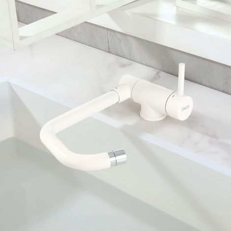 Robinet de Cuisine Rabattable, Mitigeur Évier 2 Jets Rotation 360°, Robinet devant Fenêtre, Acier Inox SS304 Brossé Anti-Empreintes (1/5)