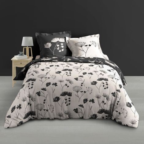 Housse de couette 240x220 + 2 taies IRIS coton percale 78 fils (1/5)