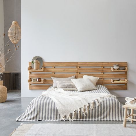Tikamoon Urbain Tête de lit en teck H 76 cm × L 270 cm × P 5 cm (1/5)