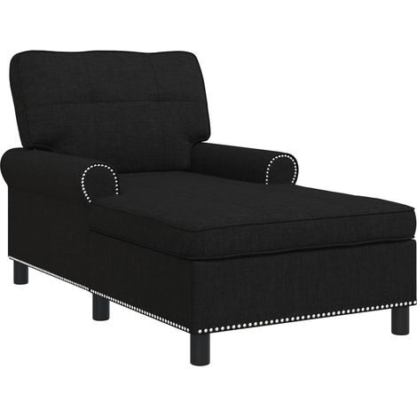 Sillón reclinable con cojín Negro 91 x 157 x 91 cm tela vidaXL