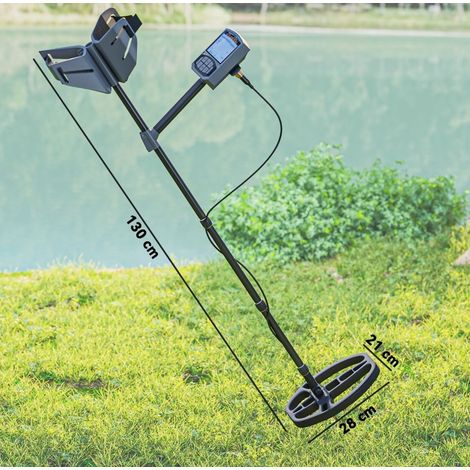 Metal detector 28x21x130 cm in plastica grigio scuro, 5 modalità per spiaggia e giardino – MEUBLIV (1/5)