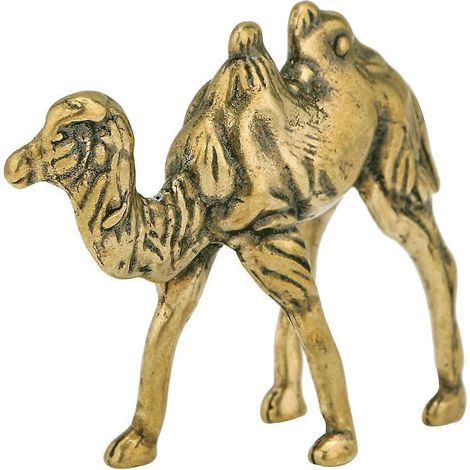 Figurine miniature en laiton en forme de chameau, décoration intérieure, sculpture de chameau.-5.10X4.50X2.30CM-Golden (1/4)